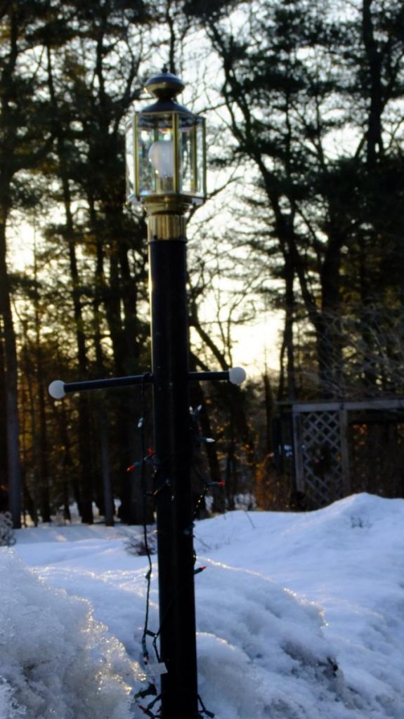 Lampost in snow